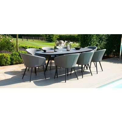 Maze Lounge Outdoor Ambition Flanelle Fabric 8 Seat Oval Dining Set