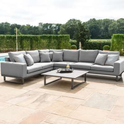 Maze Lounge Outdoor Ethos Flanelle Fabric Large Corner Sofa Group