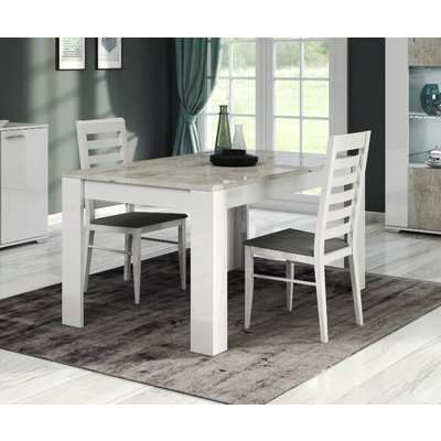 Messina White and Concrete Grey Italian Dining Table