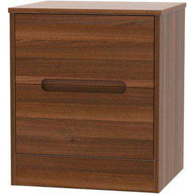 Monaco Noche Walnut 2 Drawer Bedside Cabinet with Integrated Wireless Charging
