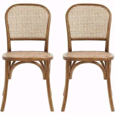 NORDAL Wicky Brown Rattan Dining Chair (Pair)