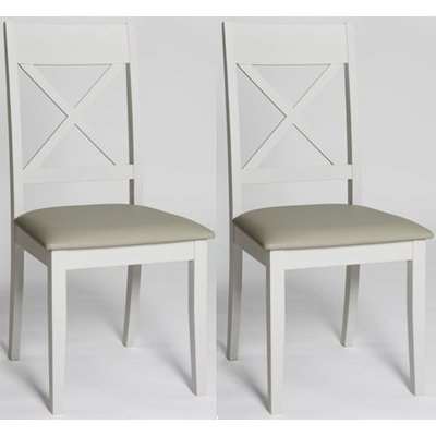 Ohio Painted Cross Back Padded Dining Chair (Pair)