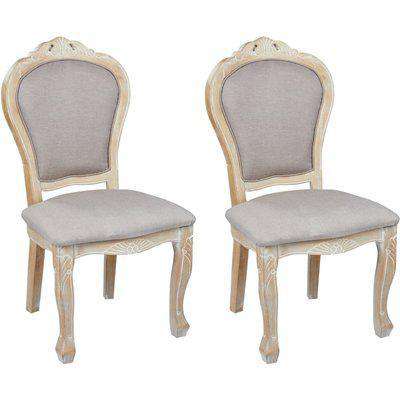 Provence French Style Weathered Oak Dining Chair (Pair)