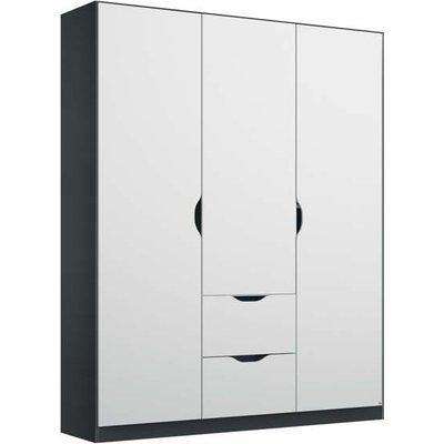 Rauch Arnstein 3 Door Wardrobe in Metallic Grey and White - W 136cm