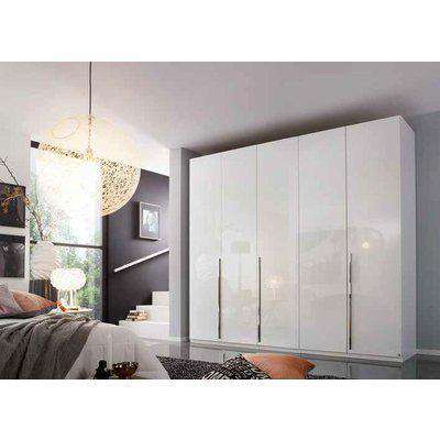 Rauch Montclar 5 Door Wardrobe in Alpine White and High Polish White - W 251cm