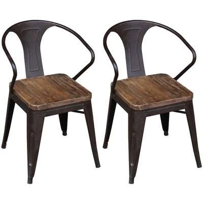 Renton Industrial Metal Dining Chair (Pair)