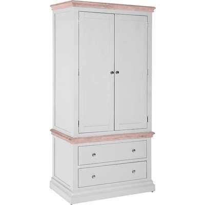 Rosa Painted Gents Wardrobe with 2 Drawer - Besp Oak