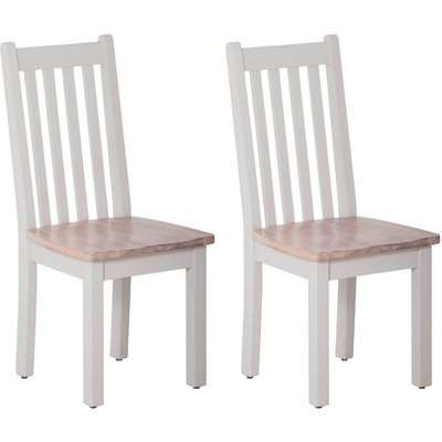 Rosa Painted Vertical Slats Dining Chair - Plush Asphalt Fabric Seat - Besp Oak