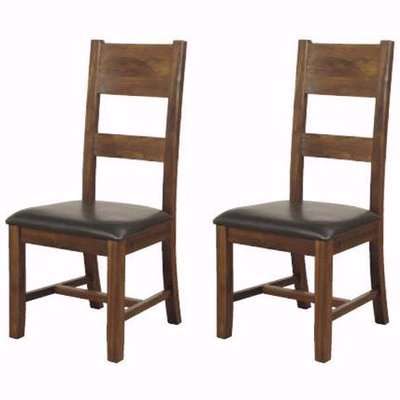 Roscrea Dark Acacia Ladder Back Dining Chair (Pair)