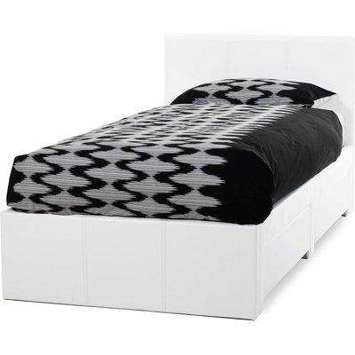 Serene Latino White Faux Leather 3ft Storage Bed