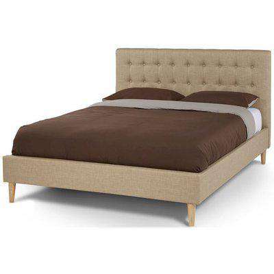 Serene Matilda Wholemeal 6ft Queen Size Upholstered Fabric Bed
