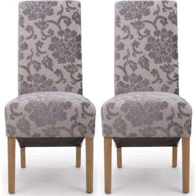 Shankar Krista Mink Baroque Velvet Roll Back Fabric Accent Dining Chair (Pair)