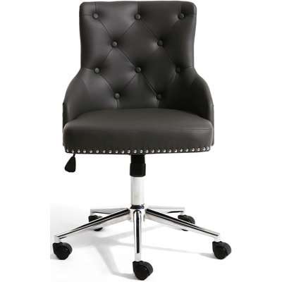 Shankar Rocco Graphite Grey Leather Match Office Chair