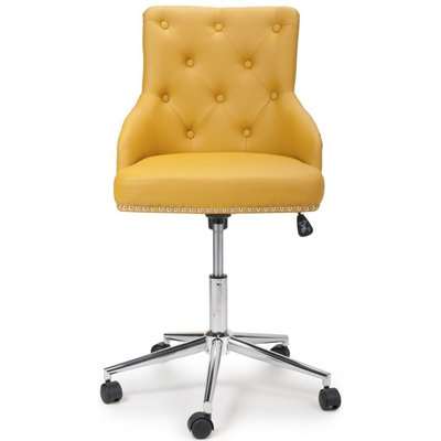 Shankar Rocco Yellow Leather Match Office Chair