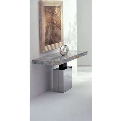 Stone International Athena Dining Table - Marble and Polished Steel
