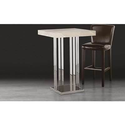 Stone International Elba Marble Dining Table - Black Glass and Stainless Steel
