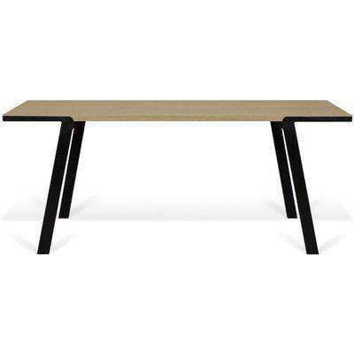 Temahome Drift 180cm Light Oak and Black 6 Seater Dining Table