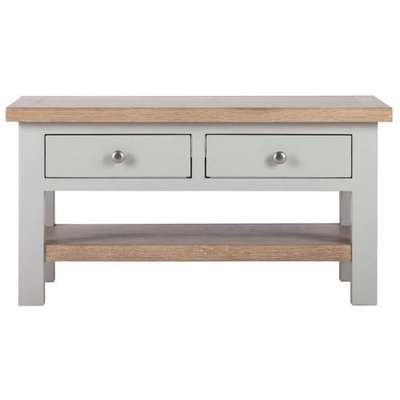 Vancouver Compact 2 Drawer Coffee Table - Oak and Light Grey