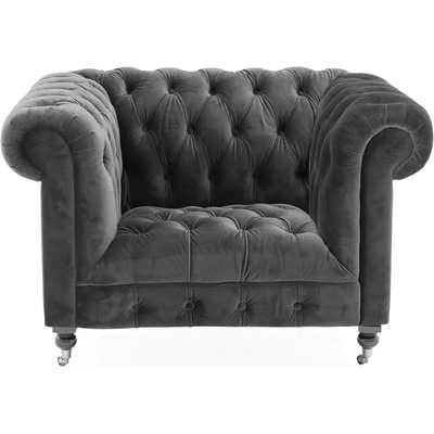 Vida Living Darby Grey Velvet 1 Seater Sofa