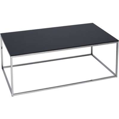 Westminster Black Glass and Stainless Steel Rectangular Coffee Table