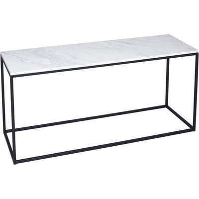 Westminster White Marble and Black TV Stand