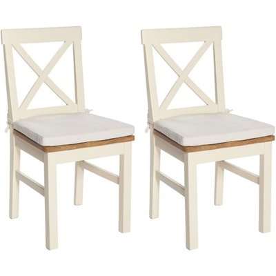 York Ivory Solid Seat Pad Dining Chair (Pair)