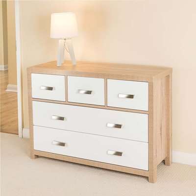 Bianco Oak Effect 5 Draw Chest of Drawers