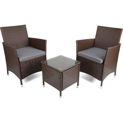 Christow Brown Rattan Table & Chairs Set