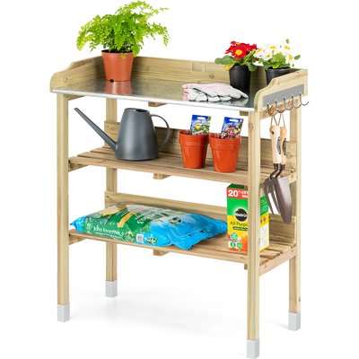 Wooden Potting Table With Storage