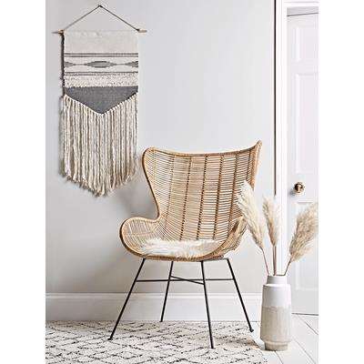 Flat Rattan Wing Chair - Natural