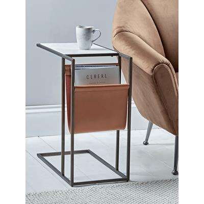 Marble Side Table with Magazine Rack