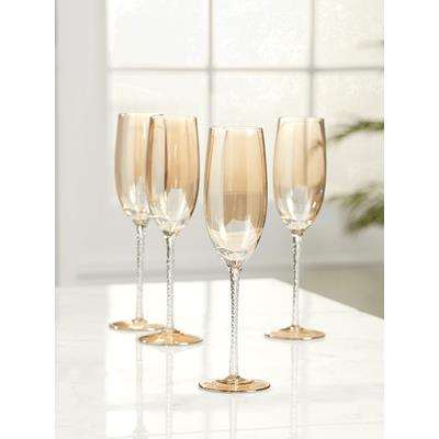 Four Lustre Champagne Flutes