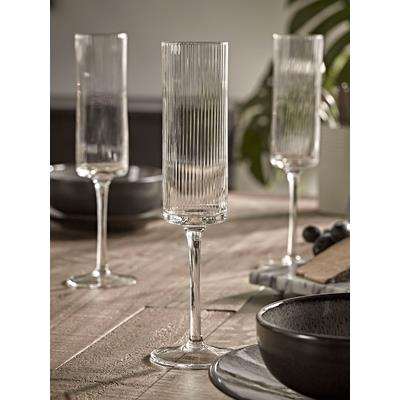 Six Fluted Champagne Flutes