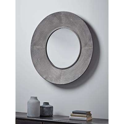 Textured Monochrome Round Mirror