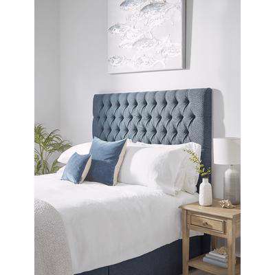The Buttoned Headboard - Navy Super King