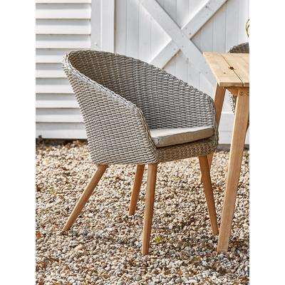 Two Faux Rattan Dining Chairs