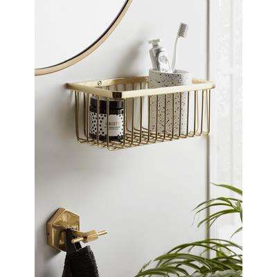Wall Mounted Wire Basket - Gold