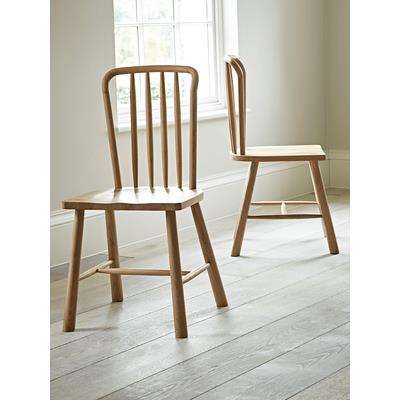 Two Bergen Oak Dining Chairs - Natural