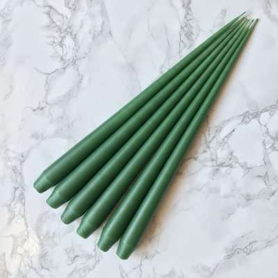 Hand Dipped Taper candles - Emerald (6 pack)