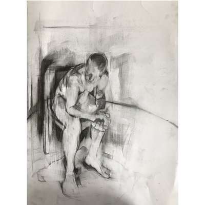 Original Drawing - Life study in chair