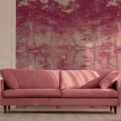 Swan Wall Mural (colour: Rose, size: Small (150w x 320h))