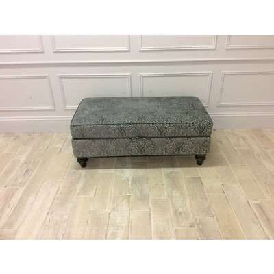 Ampleforth Large Storage Footstool in Garbo Damask Steel Fabric