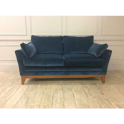 Exmouth 2 Seater Sofa Bed in Stain Resistant Cotton Velvet Persian Blue