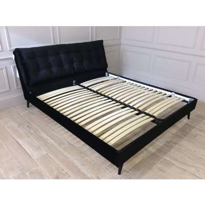 Northcote Double Bed  in Mystic Velvet Black fabric