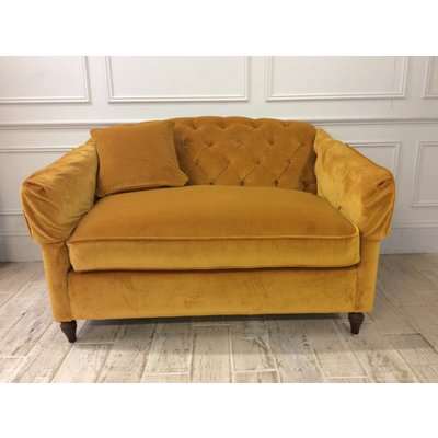Payton Loveseat Sofa Bed in Stain Resistant Cotton Velvet Saffron