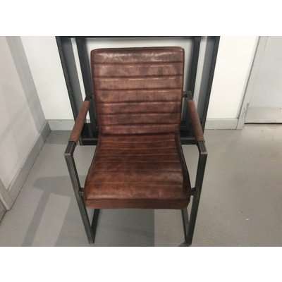 SABINA LEATHER AND METAL DINING CHAIR