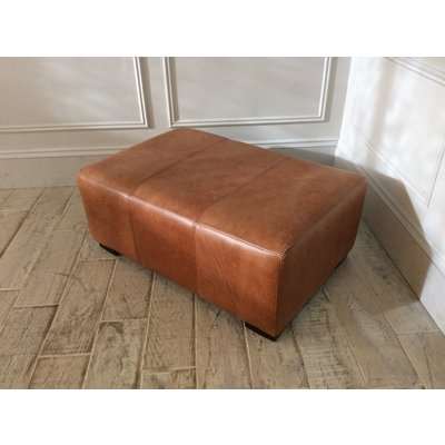 Sloane Footstool in Crystal Tan Leather