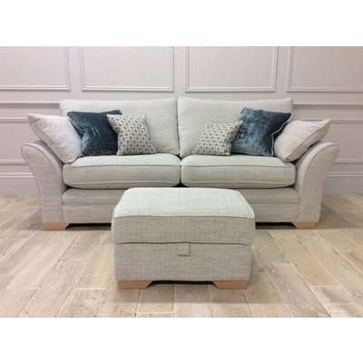 St Ives Large Sofa and Storage Footstool in Fabric Tweed Multi