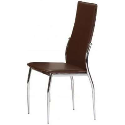 6 x Boston Brown Faux Leather Dining Chairs