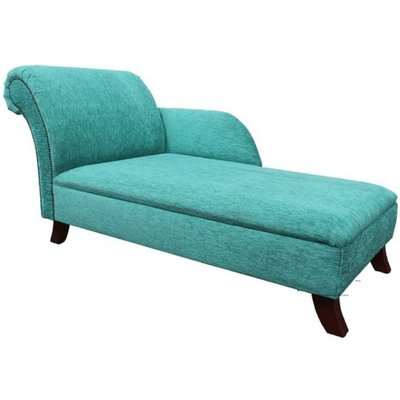 Chaise Lounge Day Bed Buttonless Turquoise